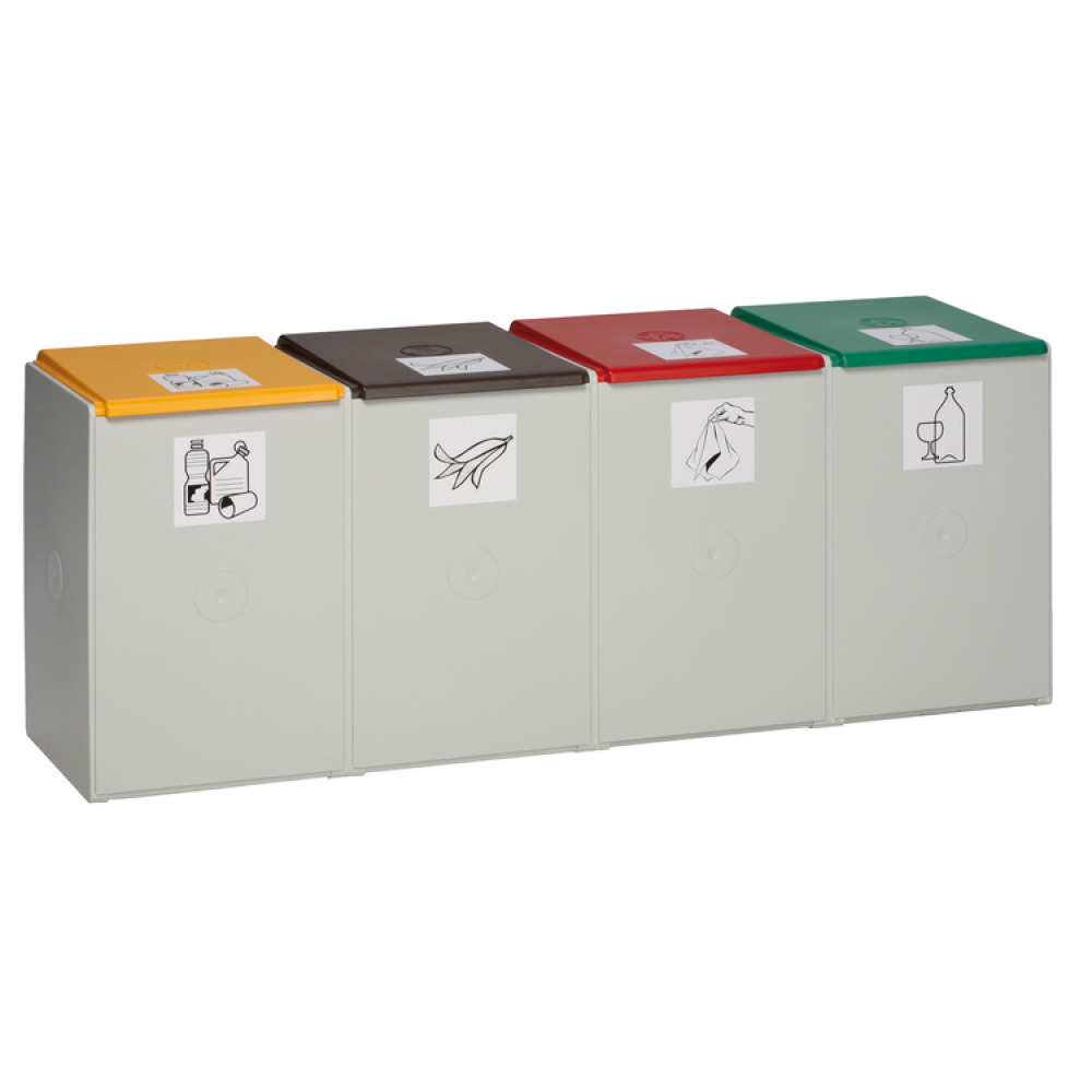 Anwendungsbeispiel: 60 Liter, 4 Behälter (Art. 16591) (Deckel nicht im Lieferumfang enthalten, bitte separat bestellen)