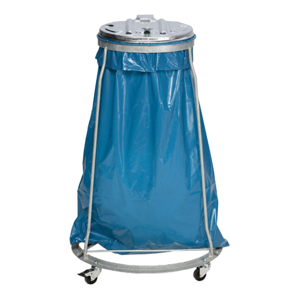 Anwendungsbeispiel: Fahrbar mit Metalldeckel in Silber (Art. 17378) (Müllsack nicht im Lieferumfang enthalten)