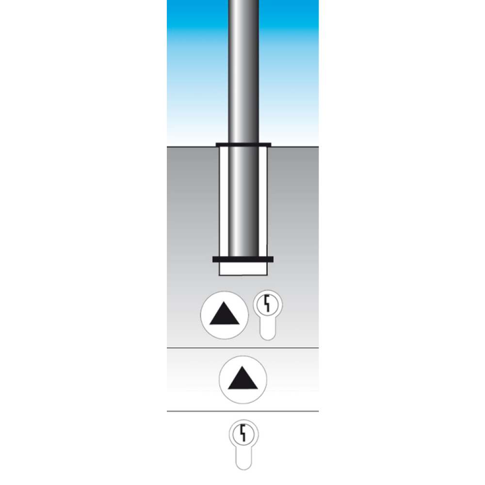 Technische Ansicht: Herausnehmbar mit DK und/oder PZ (inkl. Bodenhülse) Art. - Nr. 13054