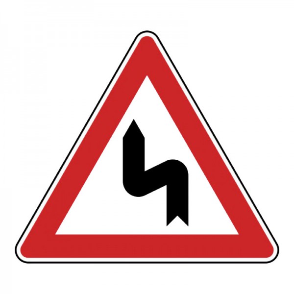 Verkehrszeichen - Doppelkurve (zunächst links) Nr. 105-10